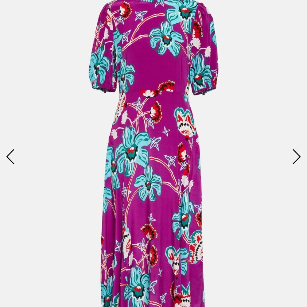 NWT $489 Diane von Furstenberg Nella floral midi dress